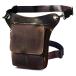 Le'aokuu Mens Genuine Leather Messenger Riding Hip Bum Waist Pack Drop Leg