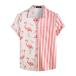 VATPAVE Mens Hawaiian Flamingo Shirts Casual Tropical Short Sleeve Button D