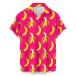 Bowling Shirt for Men Hawaiian Shirt Banana Print Beach Shirt Chest Pocket