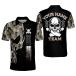 LASFOUR Custom Skull Bowling Shirts with Name, USA Camouflage Bowling Jerse