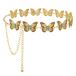 LEACOOLKEY Western Metal Concho Belt for Women Boho Chain Belt for Dresses