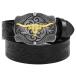 Btilasif Western Cowboy Belts for Men Women- PU Leather Floral Pattern Engr