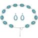 Kenning Turquoise Concho Chain Belt Metal Western Waist Belts for Women Boh