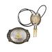 HUABOLA CALYN 2 Pieces Belt Buckle Bolo tie Set Golden Initial Letter ABCDM