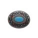 Men Western Fashion Belt Buckle Silver Metal Ethnic Cowboy Turquoise Blue N