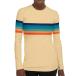 Womens UPF 50 Vintage 70s Stripe Rash Guard, Sunrise Stripes, Swim Shirt UV