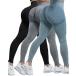 CHRLEISURE 3 Piece Workout Leggings Sets for Women, Gym Scrunch Butt Butt L