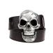 Moolecole мода мужской Skull head кожа пряжка ремень талия частота джинсы оборудование орнамент punk ремень, черный, Mediu