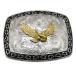 WMG Silver Metal Tone Fashion Unisex Belt Buckles (Eagle)