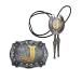 HUABOLA CALYN 2 Pieces Western Cowboy Belt Buckle Bolo tie Set for Men Gold