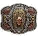 Nocona chief Skull ремень пряжка трос край, серебряный, One Size