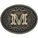 Montana Silversmiths Filigree initial attitude ремень пряжка, Gold, One Size