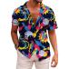 KYKU Men's Bowling Shirts Summer Beach Shirt Casual Button Down Short Sleev