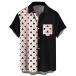 Men's Vintage Poker Bowling Shirt Short Sleeve Button Down Graphic Hawaiian