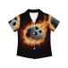 Cumagical Fire Bowling Print Boys Hawaiian Shirts Short Sleeve Birthday Boy