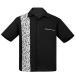 Steady Clothing Music Notes Panel Button Up Music Band Bowling Lounge Shirt