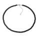 ¹͢Natural Black Onyx Choker Necklace Sterling Silver 6MM Round Beads Str