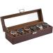 ProCase наручные часы ke- Swatch box 6шт.@ для PU кожа ювелирные изделия бур nai The - дисплей кейс для хранения стекло крышка имеется мужской подарок подарок Brown 