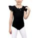 (Maeau) балет трико ребенок Junior девочка Leotard Kids хлопок оборка рукав лента симпатичный 