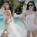  лето купальный костюм моно kini One-piece все в одном body type покрытие свободная домашняя одежда мохнатый ткань sia- длинный рукав женский 2 позиций комплект белый 