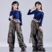 nei лабораторный стакан ki камуфляж Denim Kids танцевальный костюм hip-hop девочка Jazz Dance выставить Cheer ребенок одежда tops брюки k-pop костюм jazz hiphop.