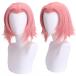 [30cm] Short розовый парик распорка парик половина twin костюмированная игра полный парик передний . организовать свободно . данго katsula менять оборудование маскарадный костюм простой простой аниме 