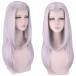 [58cm] silver gray распорка центр разделение центральный часть web девушка парик парик katsula менять оборудование маскарадный костюм простой простой аниме костюмы Mai шт. школа праздник 
