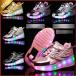 LED светится 2 колесо модель ролик skate ребенок взрослый Kids ролик обувь для мужчин и женщин спортивные туфли 