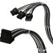 LINKUP - AVA свет угол PCIE 5.0 16 булавка (12+4 булавка )to 3x8 булавка | 16AWG рукав имеется | RTX40 &amp;