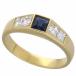  blue sapphire (0.35ct) diamond (0.64ct) ring 750 K18 YG yellow gold Japan size approximately 13 number #53 21871110