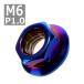  фланец гайка M6 P1.0 боковой вырез нержавеющая сталь жарение titanium цвет 1 шт TF0082