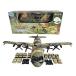 Toy Essentials Large Military 21-Inch Cargo Plane C130 Bomber Combat Air Force with Working Doors 20 Bombs and 12 Military Army Vehicles