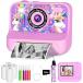 Kids Camera, Upgrade Kids Camera Instant Print, Front Rear Dual Selfie Digital CAM with 1080P Videos, Portable Travel Toy with Games and Music for Boy