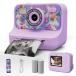 Kids Camera Instant Print for Boys and Girls, 1080P HD Dual-Lens Selfie Digital Camera with Print Paper & 32G Card, Christmas Birthday Gifts Toys for