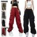  cargo pants hip-hop dance costume lady's long pants dance costume k-pop costume Korea practice put on idol red black green ash adult handsome hiphop Mai pcs clothes departure 