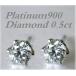  платина бриллиант 0.5ct серьги шесть книга@ коготь модель 