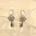 K18WG мягкая шляпа тип дизайн серьги серьги-кольца Dia