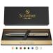 Scriveiner Silver Chrome Ballpoint Pen - Stunning Luxury Pen with 24K Gold Finish, Schmidt Black Refill, Best Ball Pen Gift Set for Men  W¹͢
