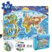 MINIWHALE Kids Puzzle for Kids Ages 4-8 World map Floor Puzzle Raising Children Recognition Promotes Hand Eye Coordinatio (Loose Powder Proce ¹͢