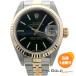  Rolex Date Just 79173 P номер YG SS комбинированный чёрный циферблат балка jubi Lee breath самозаводящиеся часы наручные часы женский часы ROLEX* б/у 