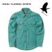 SALE 23-24 фланель рубашка зеленый механизм закрывания GREEN CLOTHING WOOL FLANNEL SHIRTS (TURQUOISE) WOOL:50%