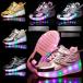 LED светится 2 колесо модель ролик skate ребенок взрослый Kids ролик обувь для мужчин и женщин спортивные туфли 