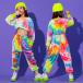  Kids танцевальный костюм выставить hip-hop ребенок HIPHOPs брюки длинные брюки длинный рукав радуга рисунок .... девочка Jazz Dance тренировка надеты презентация 