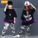  Kids танцевальный костюм hip-hop ребенок камуфляж брюки выставить t рубашка брюки Jazz Dance stage костюм мужчина девочка hiphop брюки 