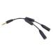 cablecc черный 3.5mm стерео мужской - двойной 3.5mm женский аудио наушники Y сплиттер кабель boryu