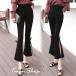  flare pants большой размер 9 минут длина женский разрез flair кромка стрейч талия резина лента имеется стиль лето новый продукт бесплатная доставка 