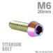  titanium болт M6×20mm P1.0 конус head шестигранная головка колпак болт жарение titanium цвет JA115