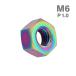  titanium гайка M6 P1.0 шестигранная гайка дизайн гайка titanium цвет Rainbow JA1723