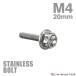  нержавеющая сталь болт M4×20mm P0.7 болт с шестигранной головкой цветок head колпак болт серебряный цвет TB0416