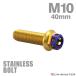  нержавеющая сталь болт M10×40mm P1.25 болт с шестигранной головкой Hexagon head серебряный × жарение titanium цвет TB0826